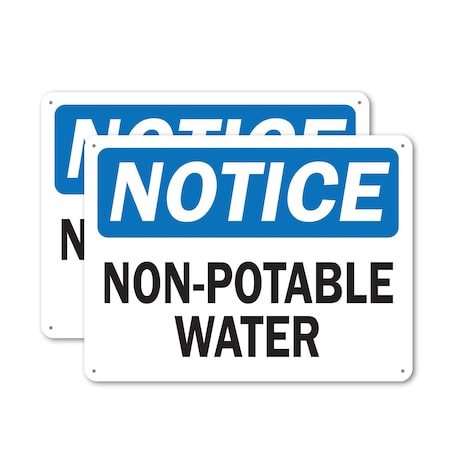 Signmission Non-Potable Water, 24 in W x Rectangle, Aluminum OS-2PACK-NS-A-1824-L-19556